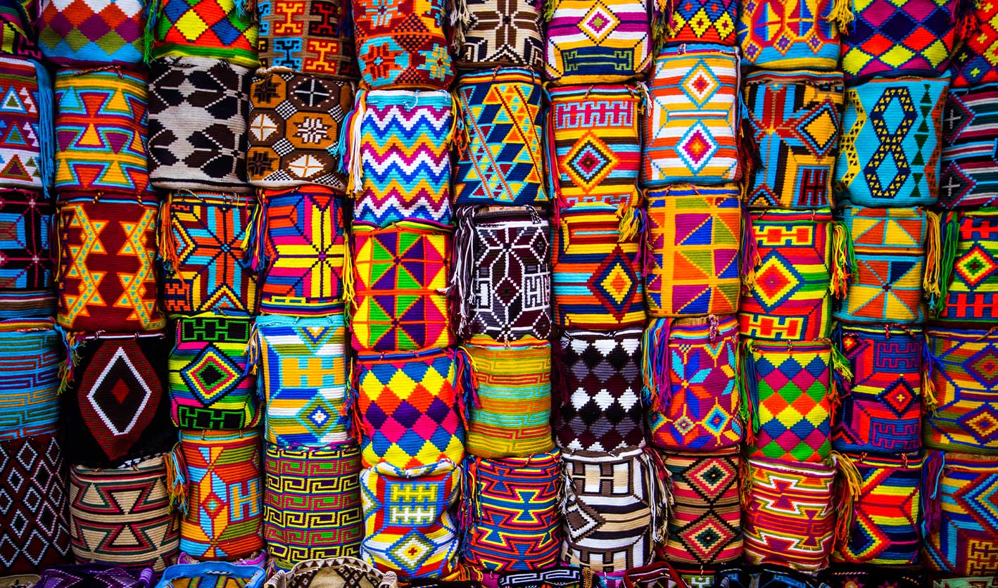 Textiles in many colors